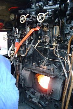 On the footplate of the Black 5.